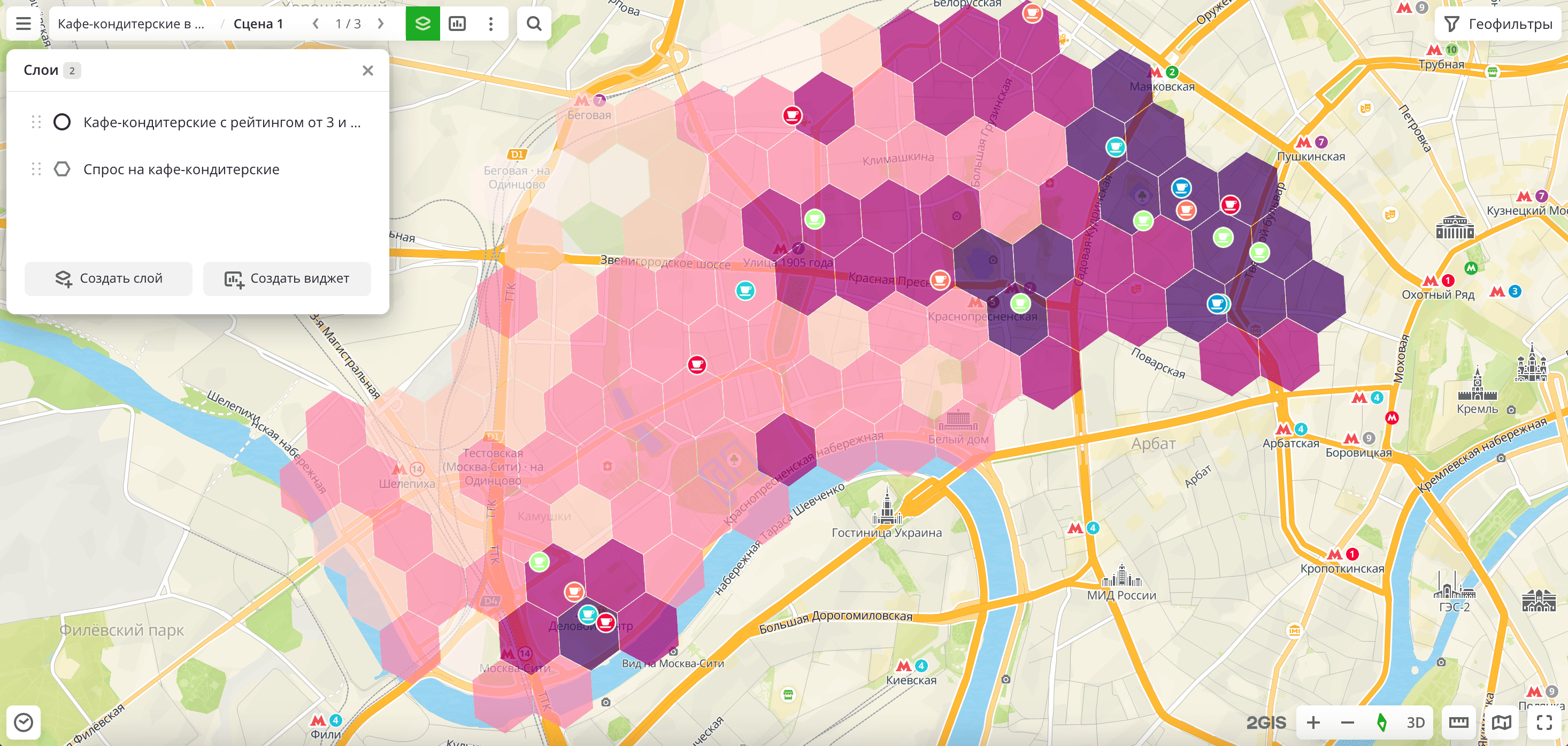 Пример сцены дашборда