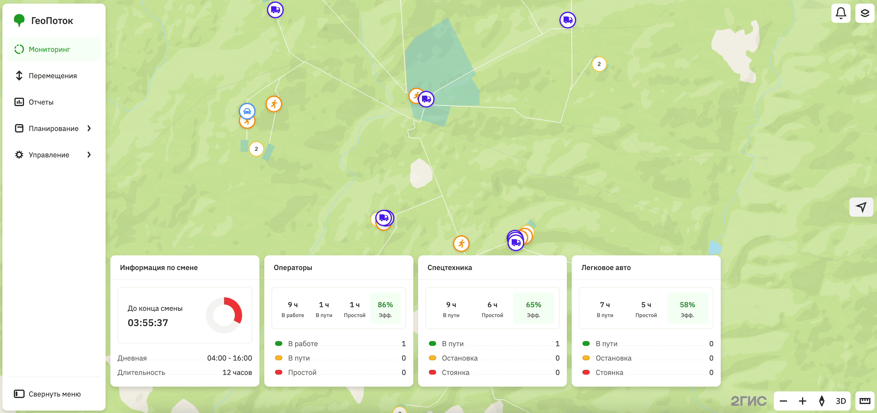 Главная вкладка веб-панели администратора