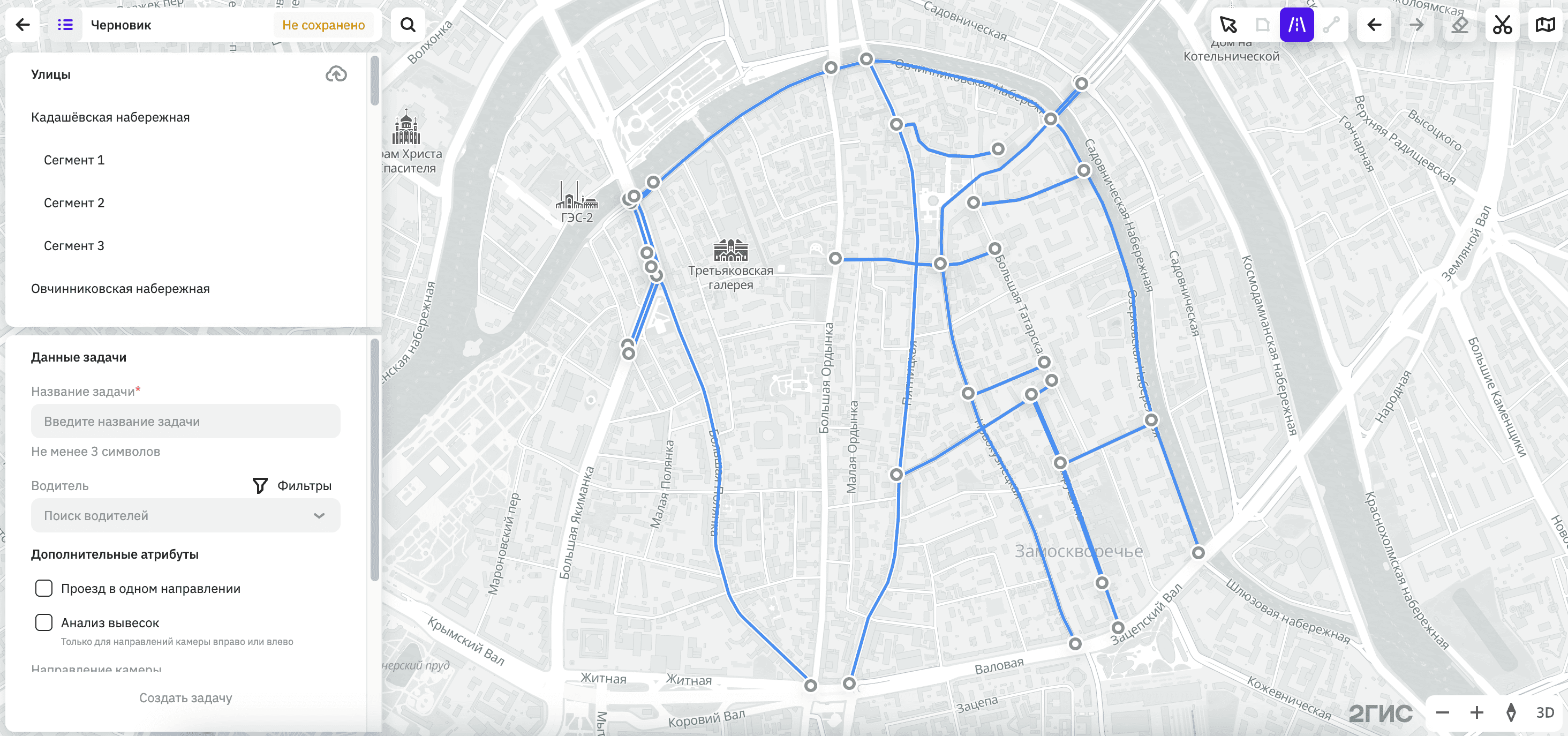 Выделение дорог на карте