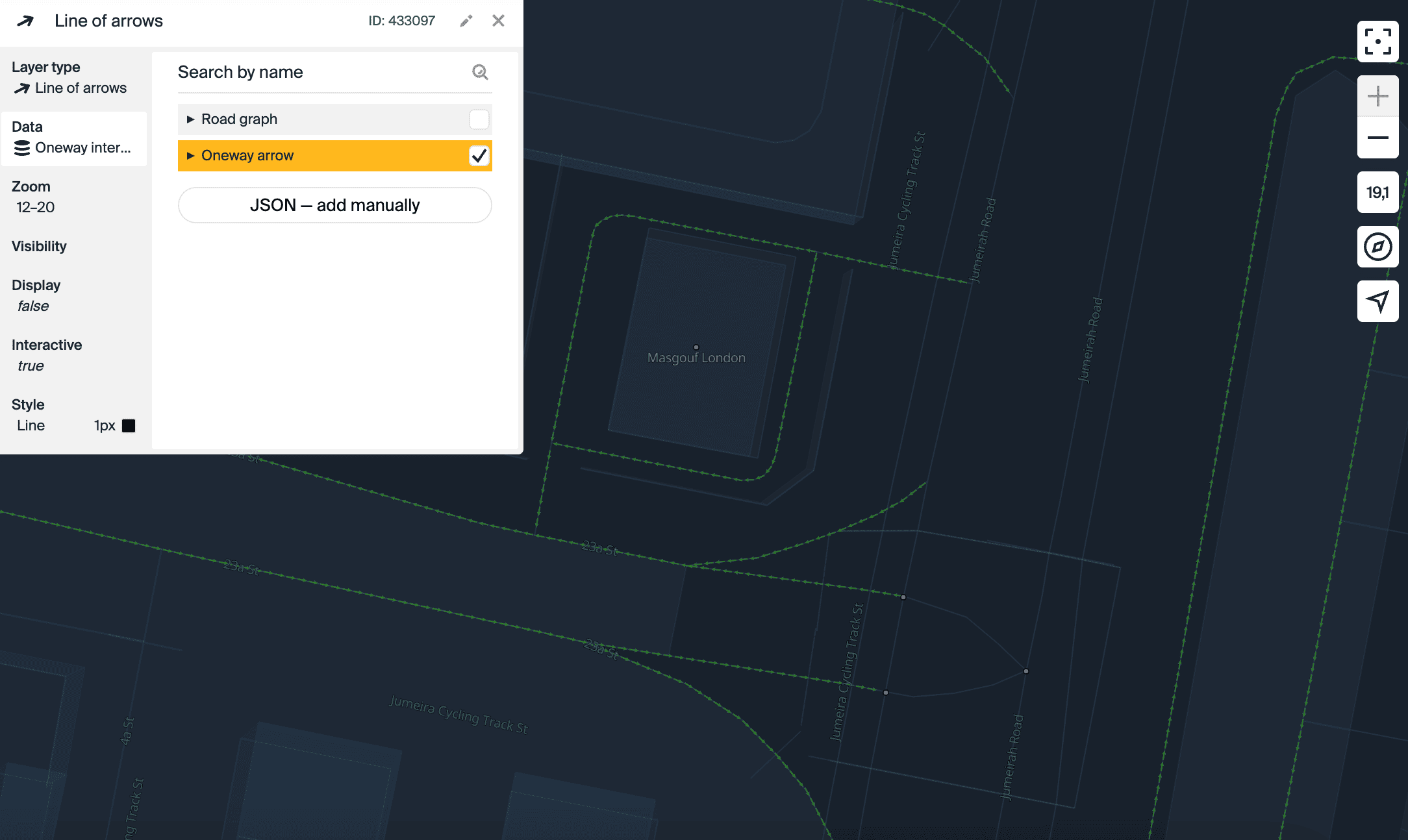 Layer with the Line of arrows type