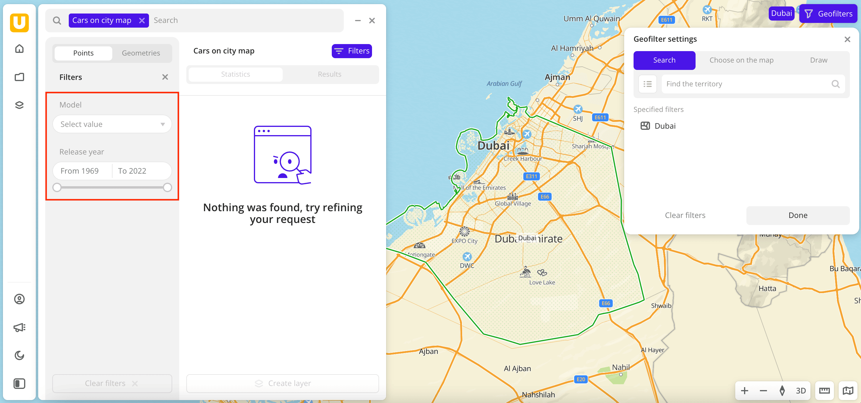 Dynamic dataset filters