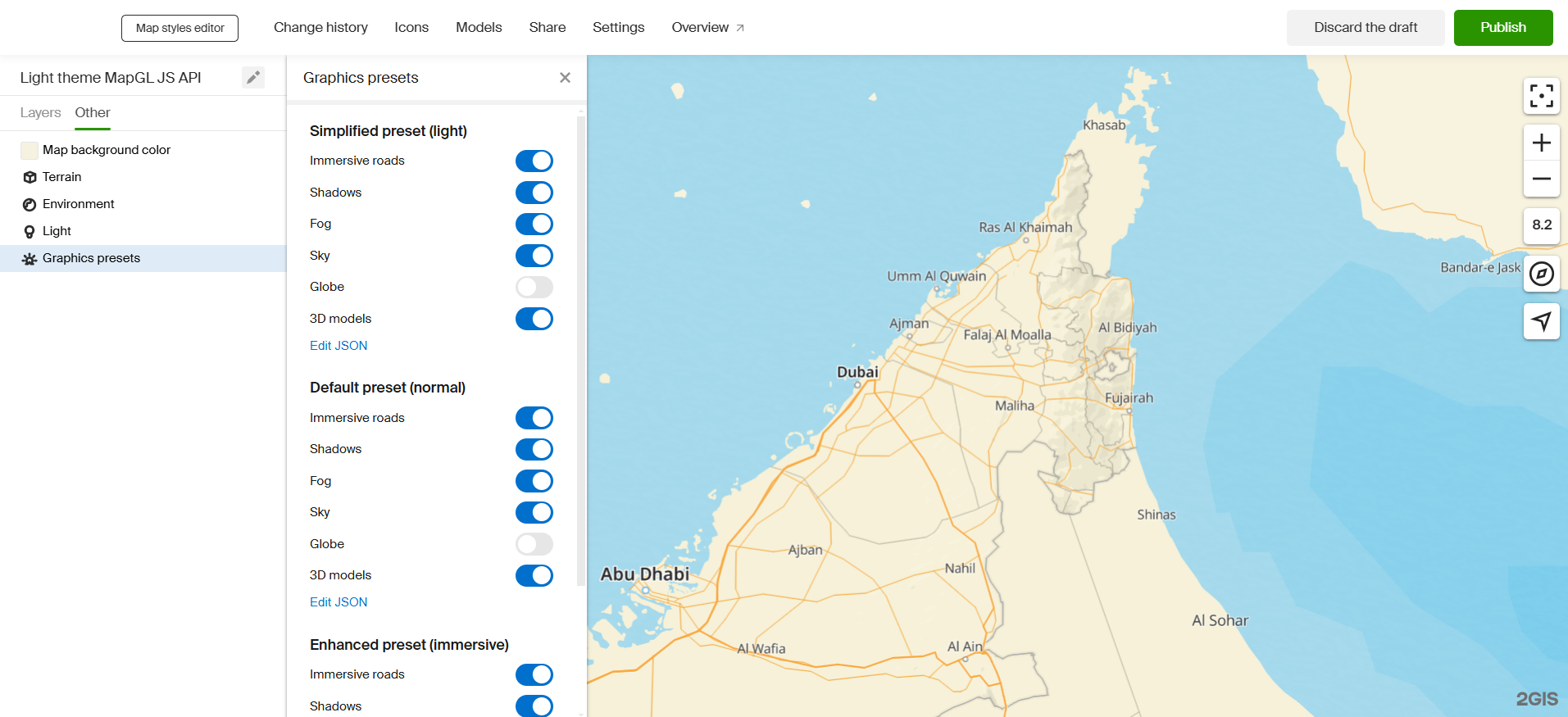 Graphics presets settings
