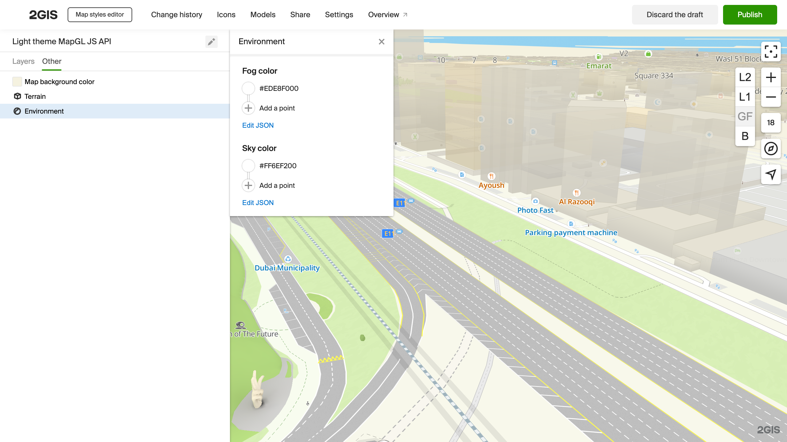 Sky and fog turned off