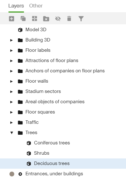 Order of layers with trees