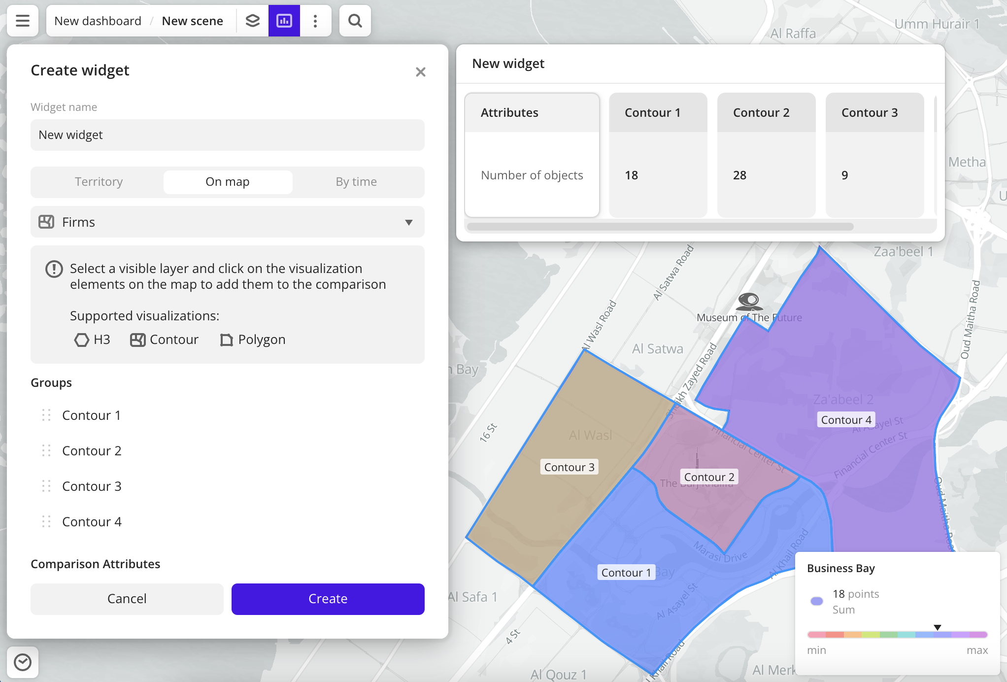 Selecting a group by clicking on the map