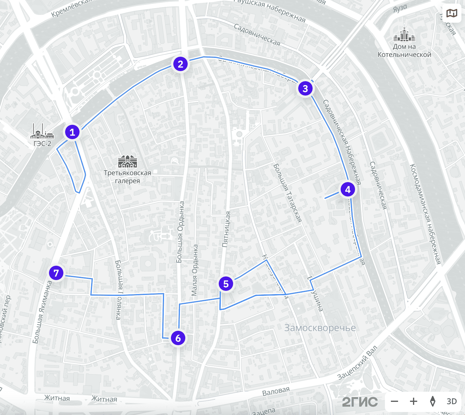 Пример точек на карте