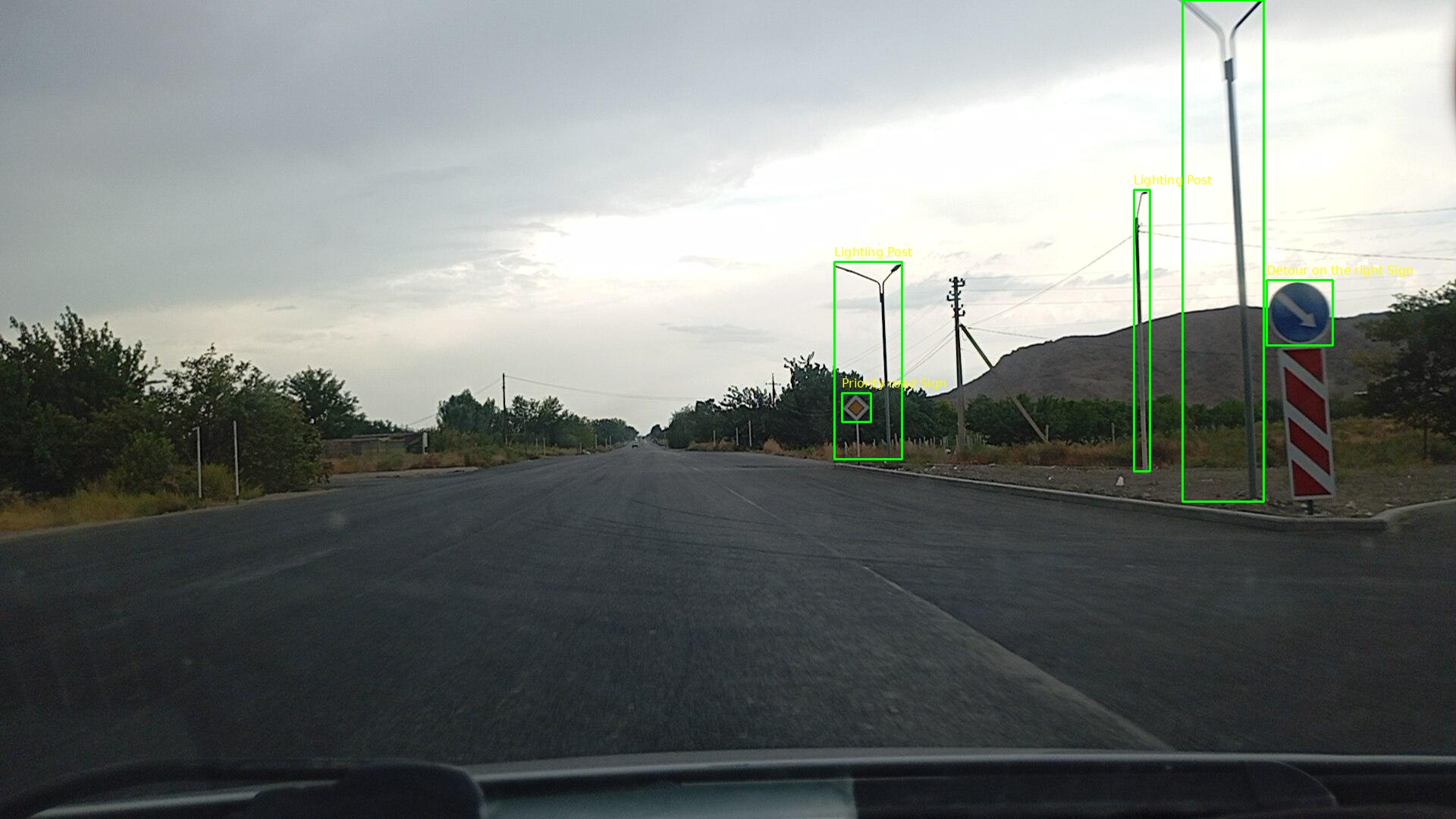 Example of a frame image with detected objects