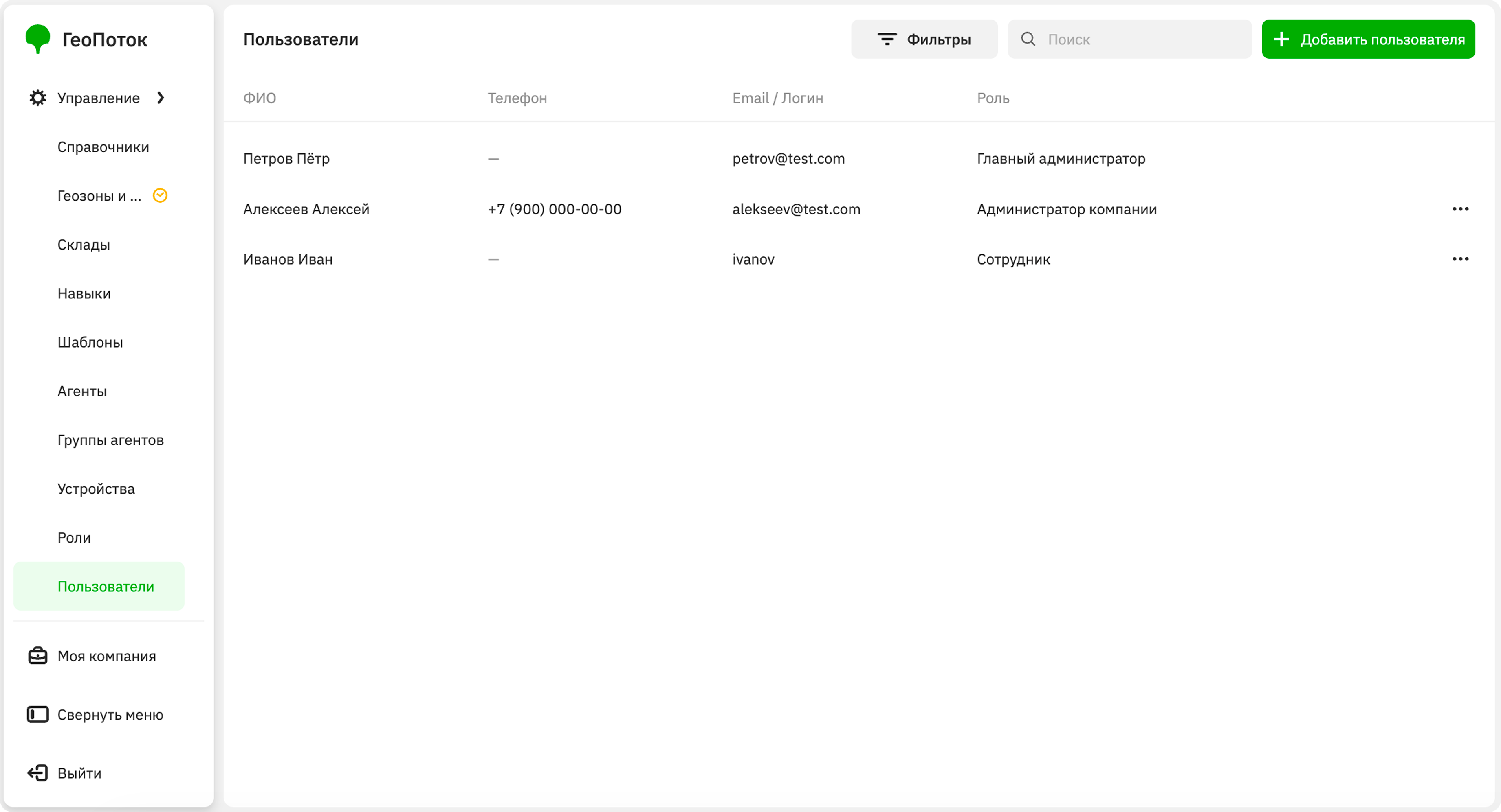 Working with users