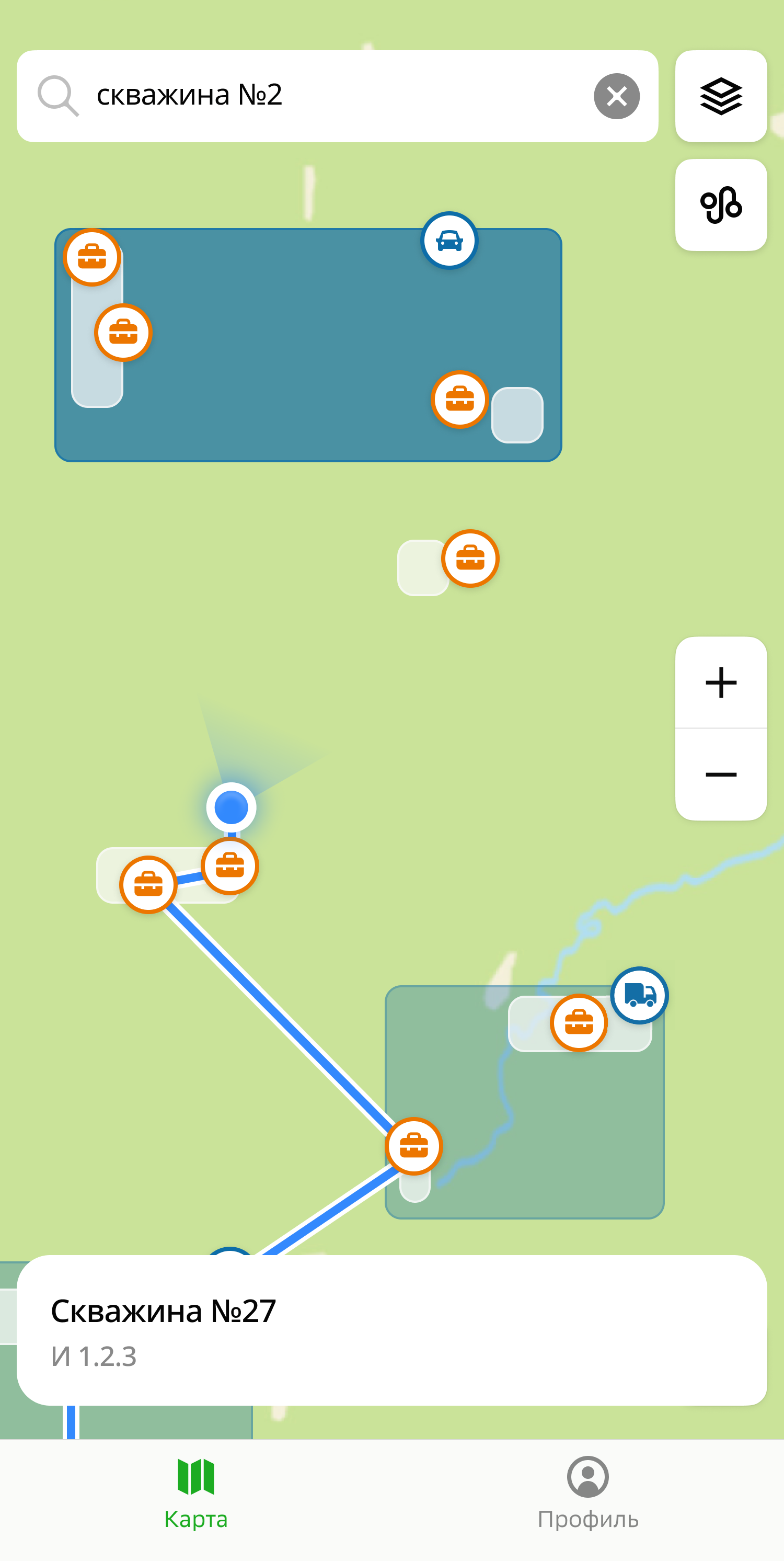 Результат поиска на карте