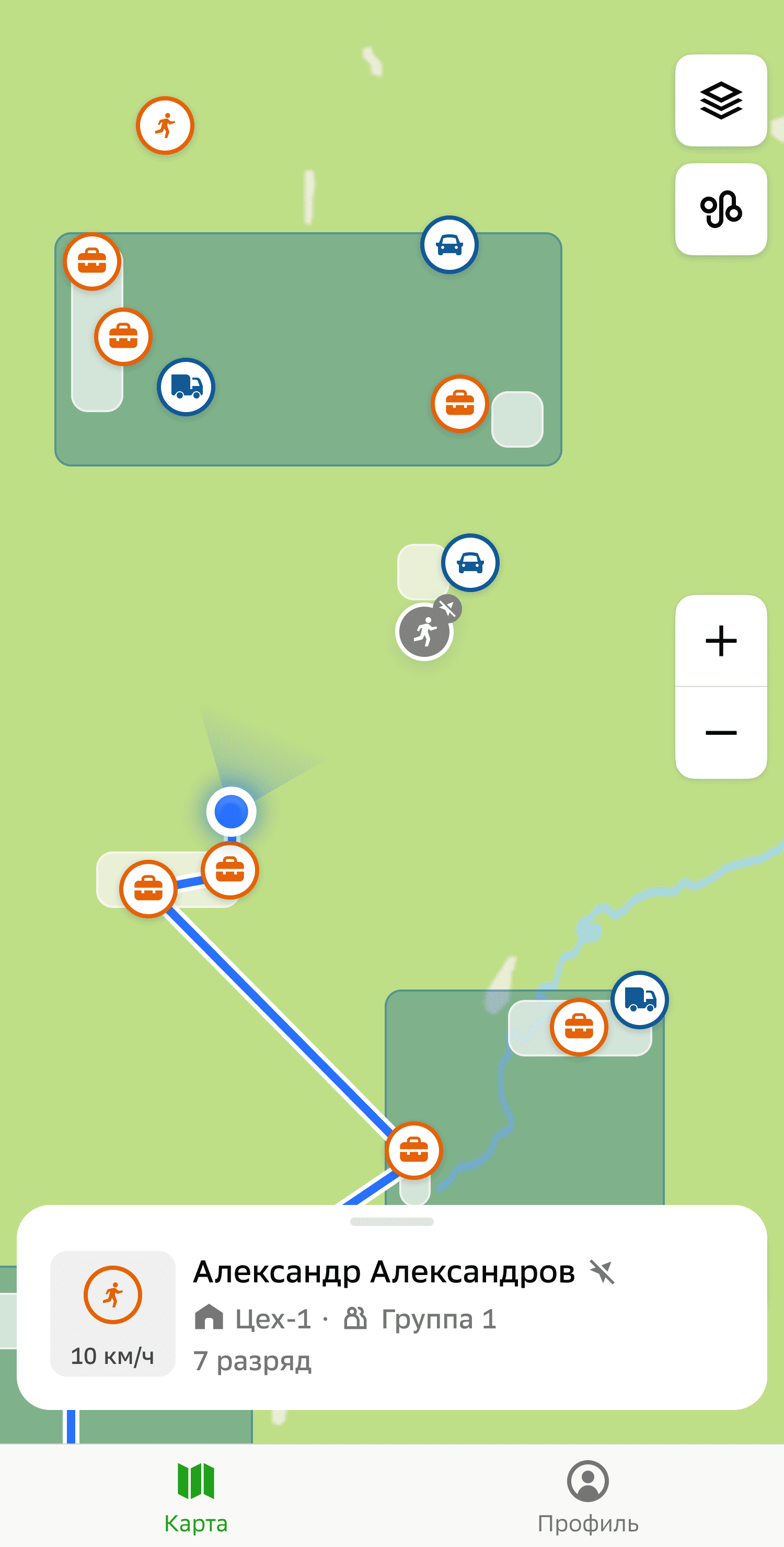 Вкладка Карта