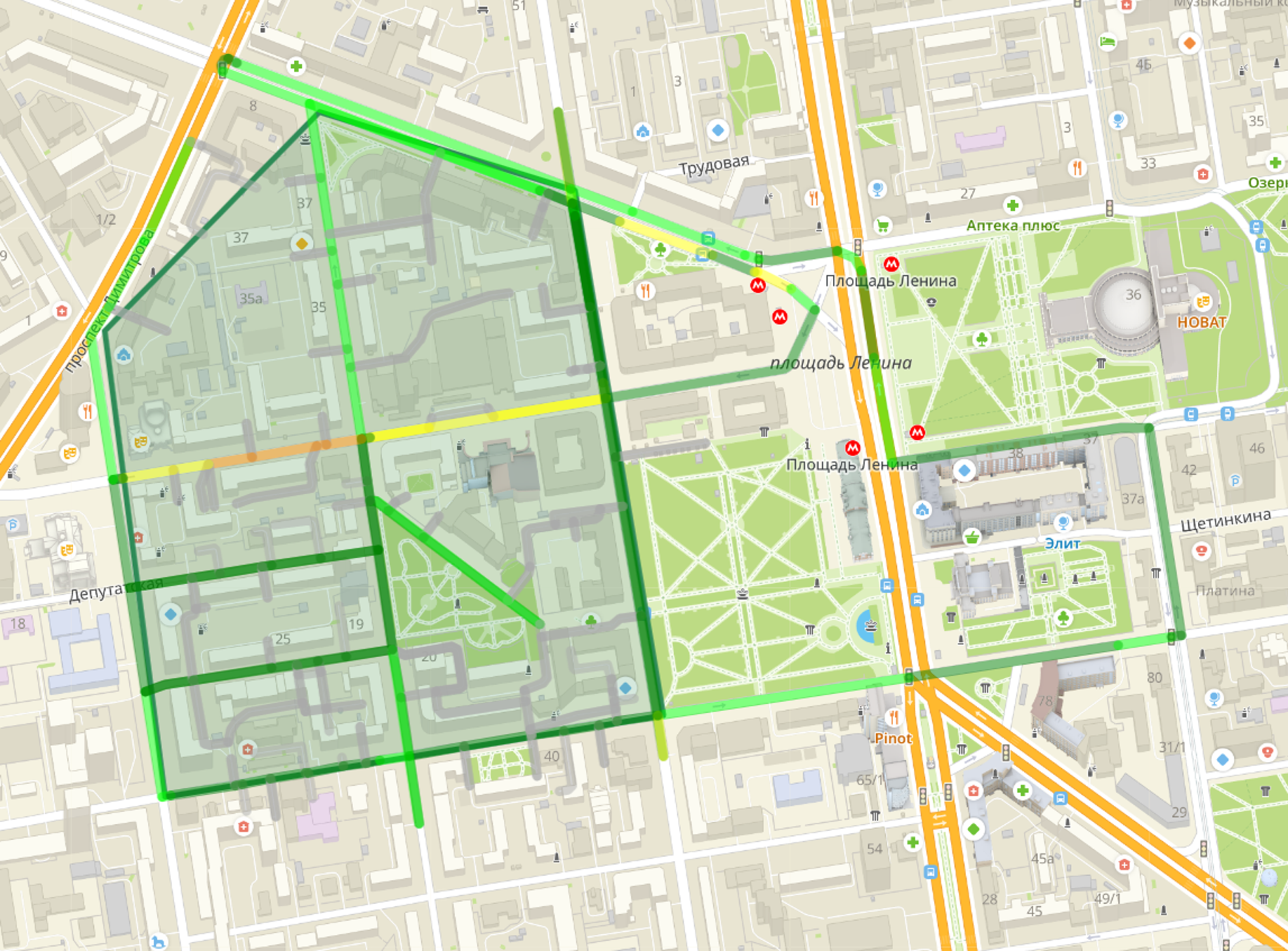 Маршрут объезда