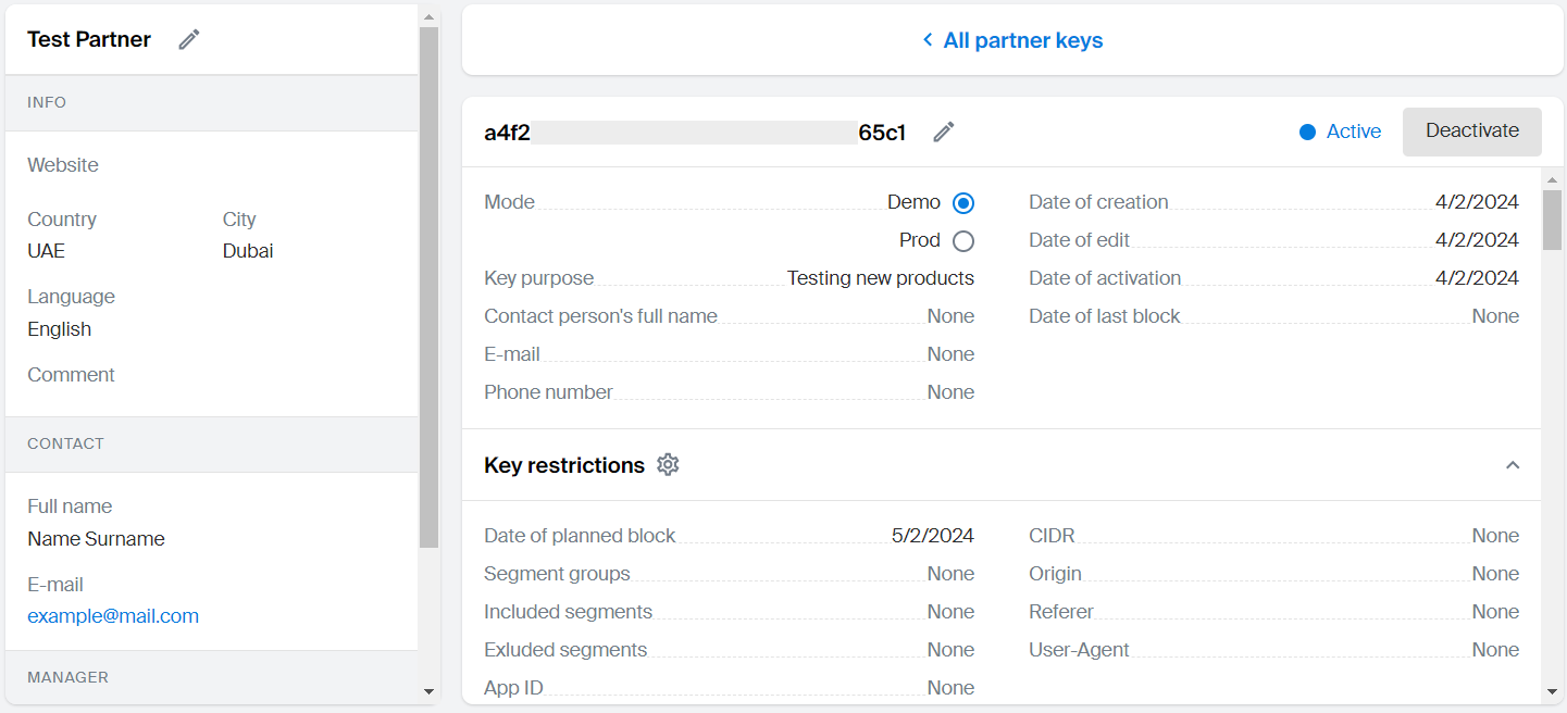 Example key