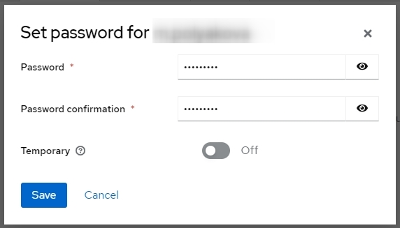 Кнопка "Set password"