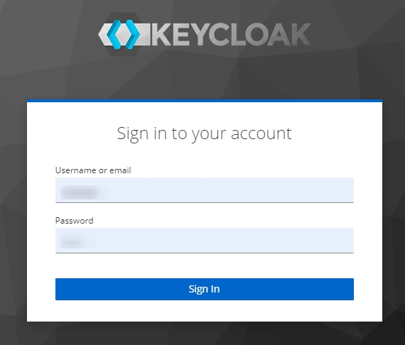 Вход в систему Keycloak
