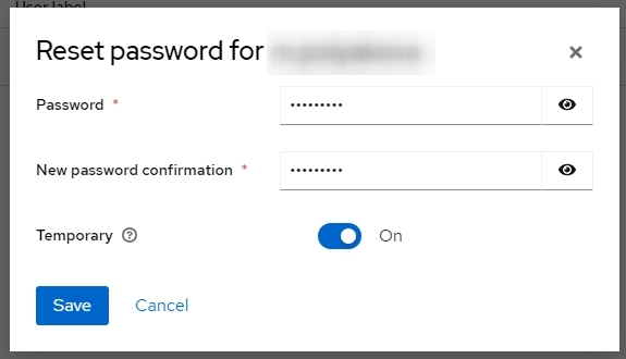 Окно изменения пароля