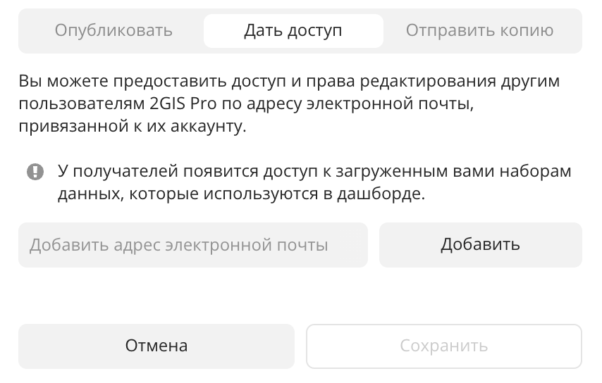 Выдача доступа к дашборду