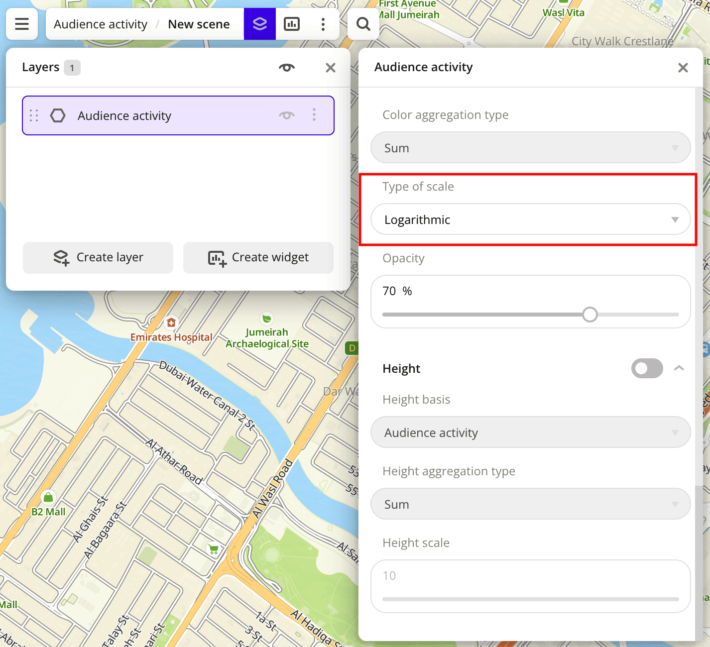 Selecting scale type