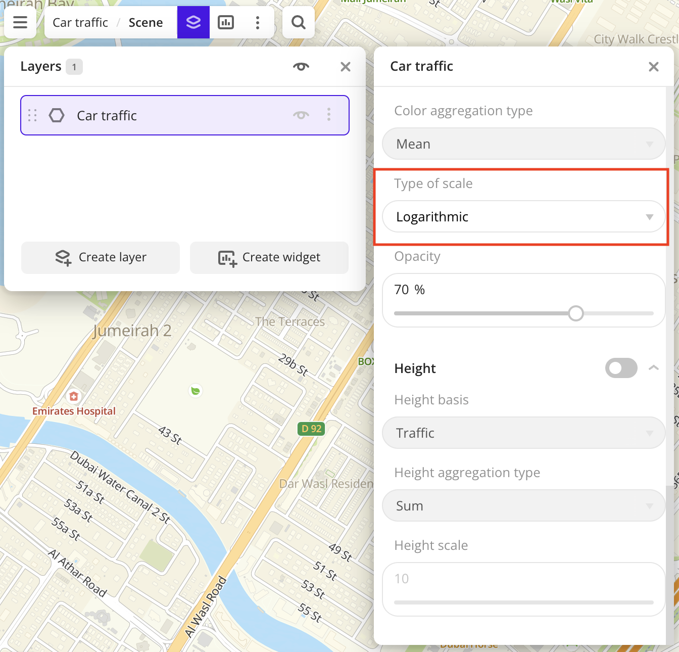 Selecting scale type
