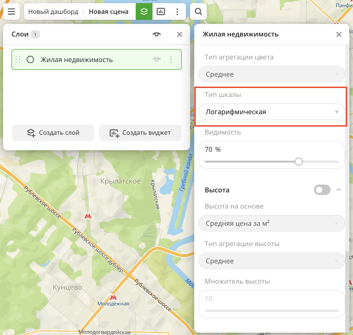 Выбор типа агрегации