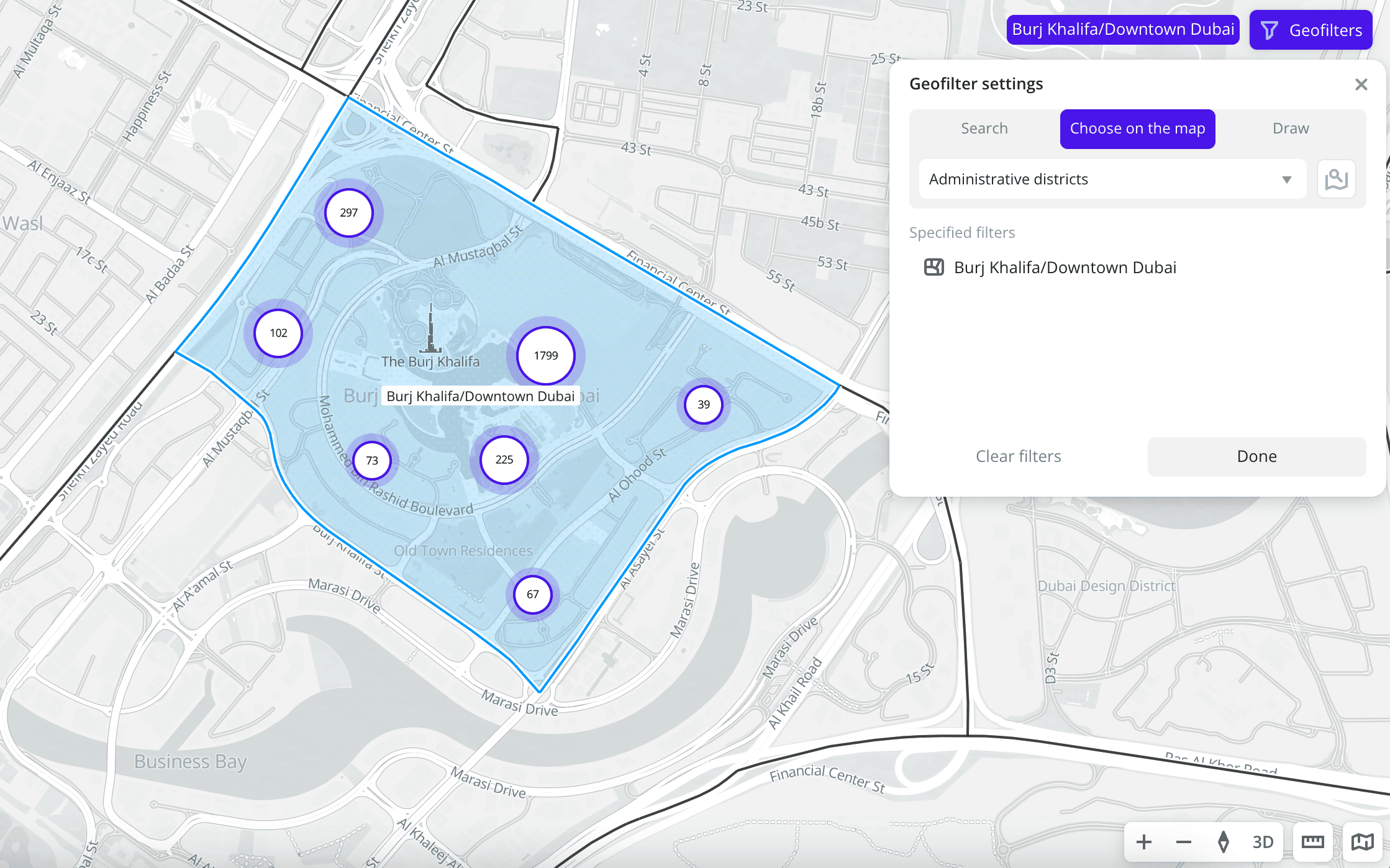 Selecting standard territories on the map